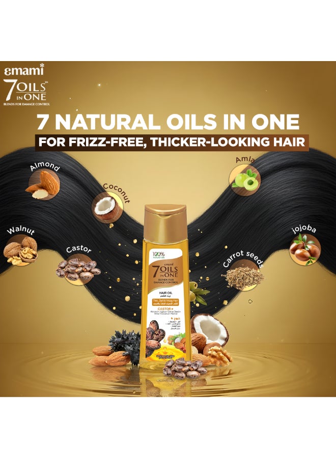 emami Castor Hair Oil | 100% Natural Herbal Blend | Helps Control Hair Damage & Frizz | Non-Sticky Formula | Paraben & Mineral Oil Free | Suitable for Thin & Dull Hair - Image 2